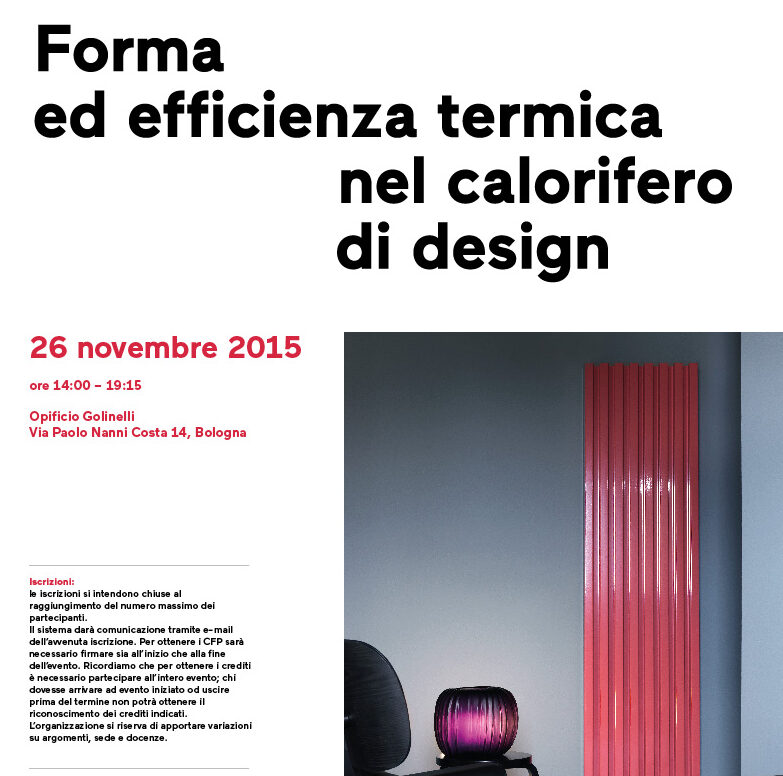 “Shape and heating efficiency in designer radiators” workshop in Bologna